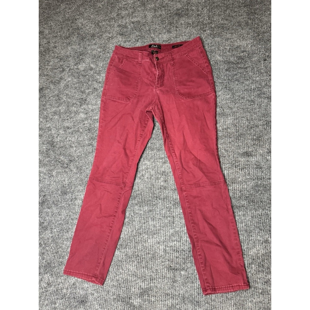 Earl Jean Skinny Jeans Womens 10 Burgundy Stretch Cotton Slim Fit Pants